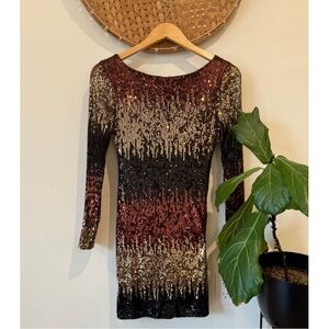 B Darlin Long Sleeve Sequin Dress ✨